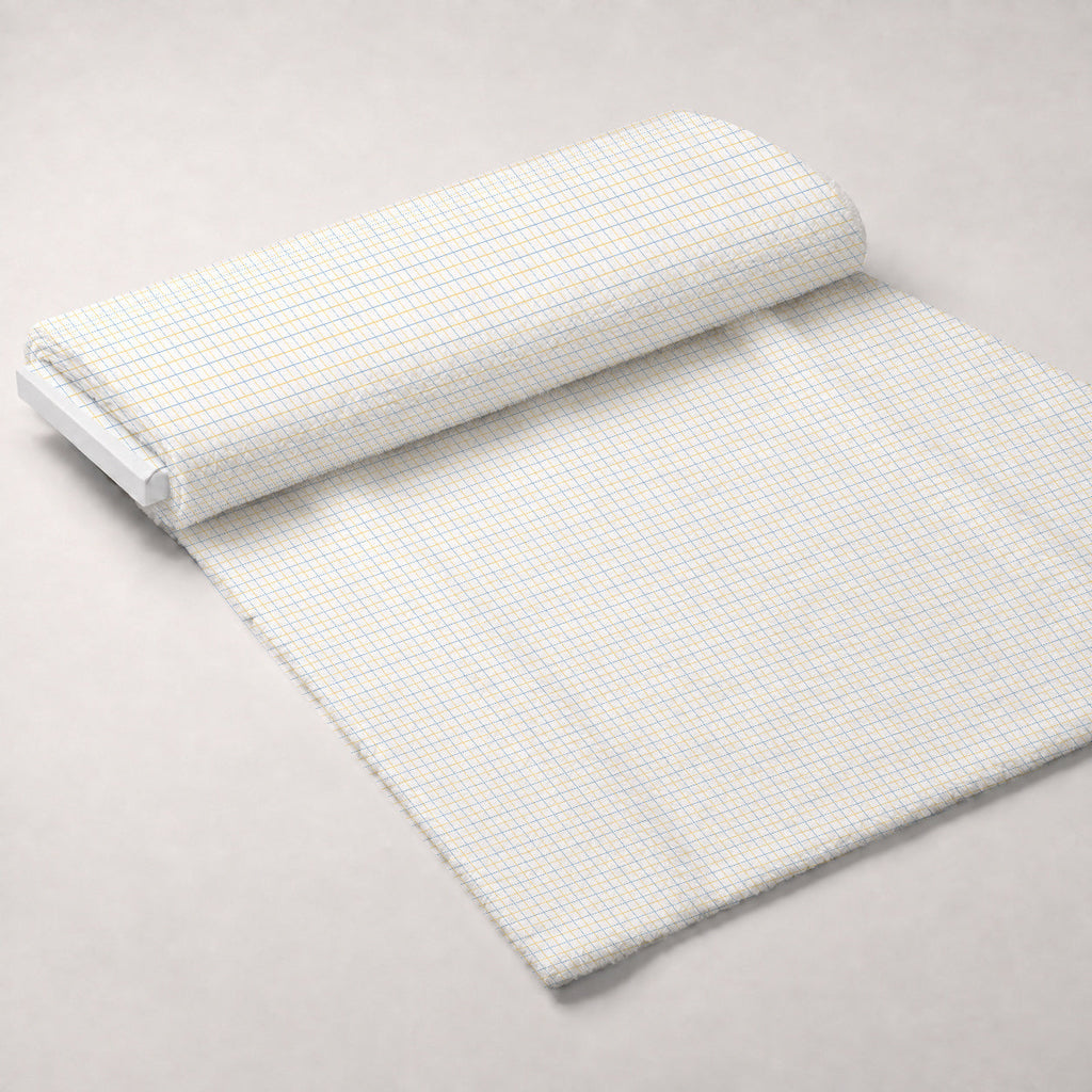 Periwinkle Dreams Gingham Fleece Fabric — fleece fabric unrolled bolt preview (mv-fleece-v1:bolt)