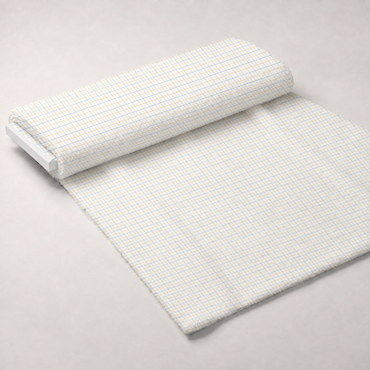 Periwinkle Dreams Gingham Fleece Fabric — fleece fabric unrolled bolt preview (mv-fleece-v1:bolt)