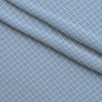 Periwinkle Dreams Gingham White on Periwinkle Fleece Fabric — fleece fabric folded close-up preview (mv-fleece-v1:lying)
