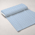 Periwinkle Dreams White Daisies on Periwinkle Fleece Fabric — fleece fabric unrolled bolt preview (mv-fleece-v1:bolt)