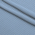 Periwinkle Dreams White Polka Dots Fleece Fabric — fleece fabric folded close-up preview (mv-fleece-v1:lying)
