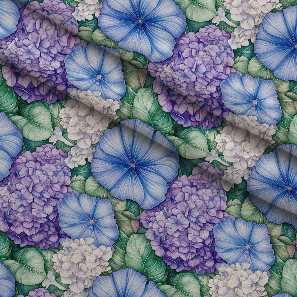 Periwinkle Garden Pattern 4 Fleece Fabric — fleece fabric folded close-up preview (mv-fleece-v1:lying)