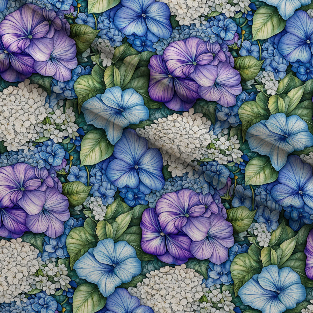 Periwinkle Garden Pattern 5 Fleece Fabric — fleece fabric folded close-up preview (mv-fleece-v1:lying)