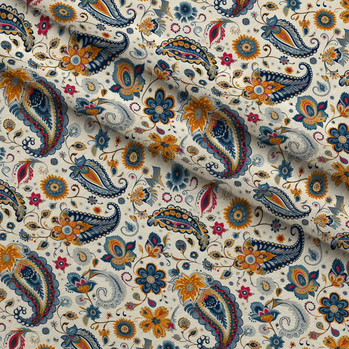 Persian Garden Pattern 11 Fleece Fabric — fleece fabric folded close-up preview (mv-fleece-v1:lying)