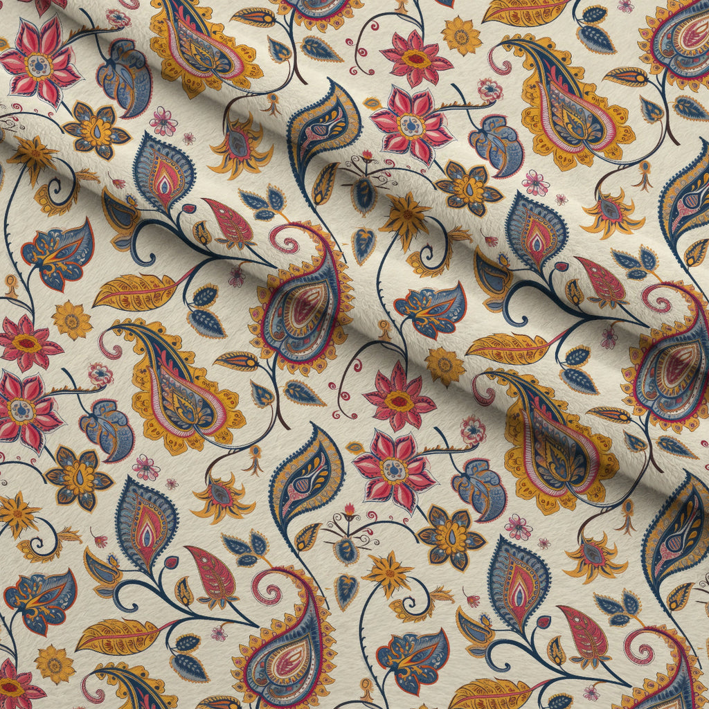 Persian Garden Pattern 4 Fleece Fabric — fleece fabric folded close-up preview (mv-fleece-v1:lying)