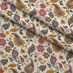 Persian Garden Pattern 4 Fleece Fabric — fleece fabric folded close-up preview (mv-fleece-v1:lying)