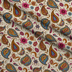 Persian Garden Pattern 5 Fleece Fabric — fleece fabric folded close-up preview (mv-fleece-v1:lying)