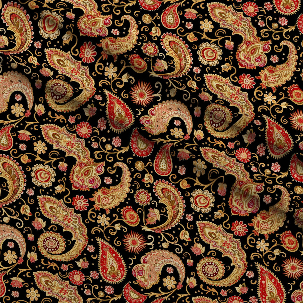 Persian Garden Pattern 6 Fleece Fabric — fleece fabric folded close-up preview (mv-fleece-v1:lying)