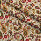 Persian Garden Pattern 7 Fleece Fabric — fleece fabric folded close-up preview (mv-fleece-v1:lying)