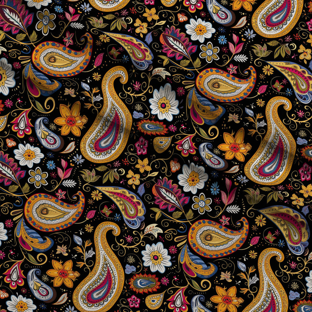 Persian Garden Pattern 9 Fleece Fabric — fleece fabric folded close-up preview (mv-fleece-v1:lying)