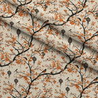 Persimmon Pagoda Pattern 12 Fleece Fabric — fleece fabric folded close-up preview (mv-fleece-v1:lying)