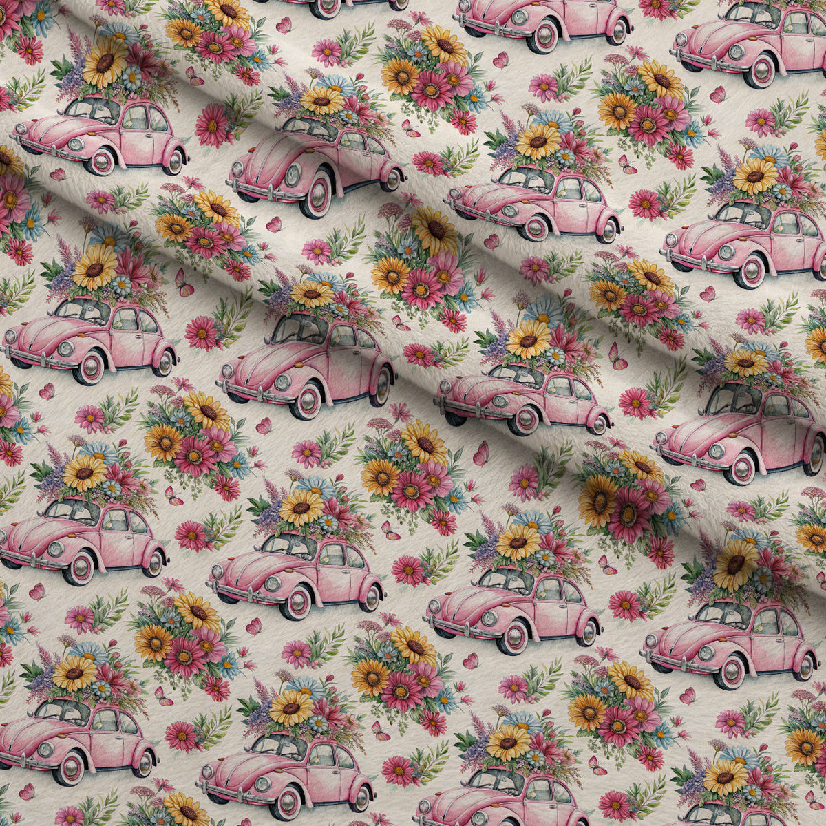 Petal Cruiser Pattern 1 Fleece Fabric — fleece fabric folded close-up preview (mv-fleece-v1:lying)