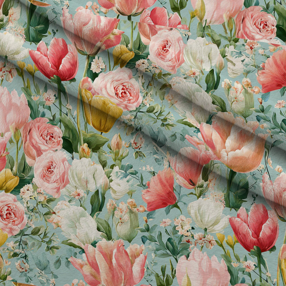 Petal Serenade Pattern 18 Fleece Fabric — fleece fabric folded close-up preview (mv-fleece-v1:lying)