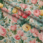 Petal Serenade Pattern 4 Fleece Fabric — fleece fabric folded close-up preview (mv-fleece-v1:lying)