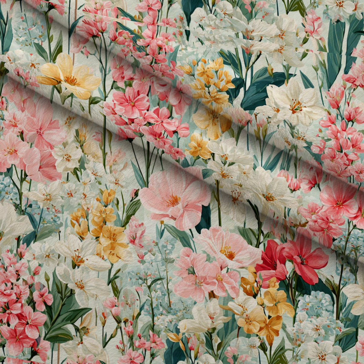 Petal Serenade Pattern 7 Fleece Fabric — fleece fabric folded close-up preview (mv-fleece-v1:lying)