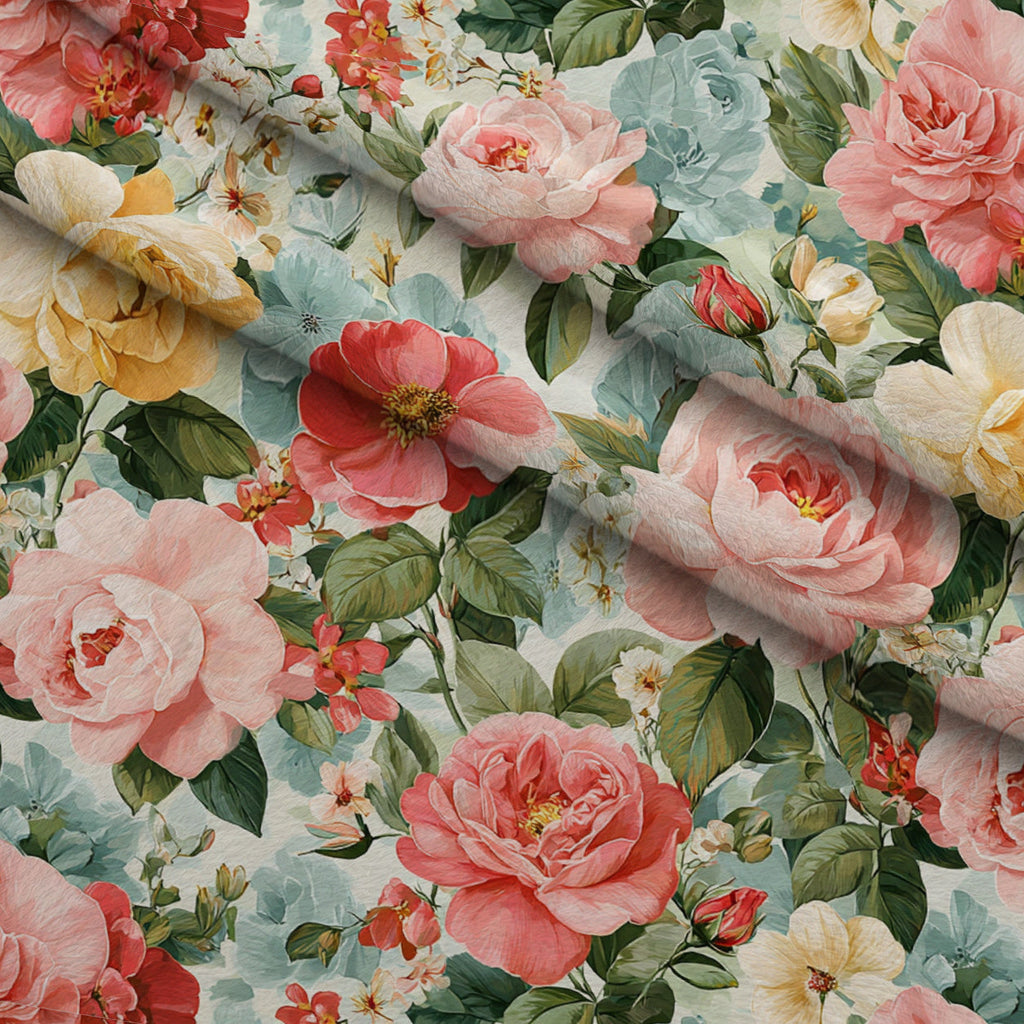 Petal Serenade Pattern 9 Fleece Fabric — fleece fabric folded close-up preview (mv-fleece-v1:lying)