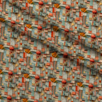 Piggy Bank Papers Pattern 5 Fleece Fabric — fleece fabric folded close-up preview (mv-fleece-v1:lying)
