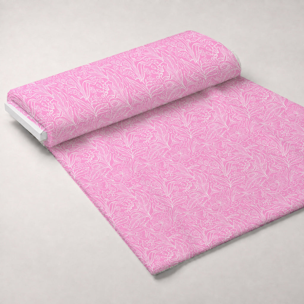 Pink Ribbon Love Pattern 4 Fleece Fabric — fleece fabric unrolled bolt preview (mv-fleece-v1:bolt)