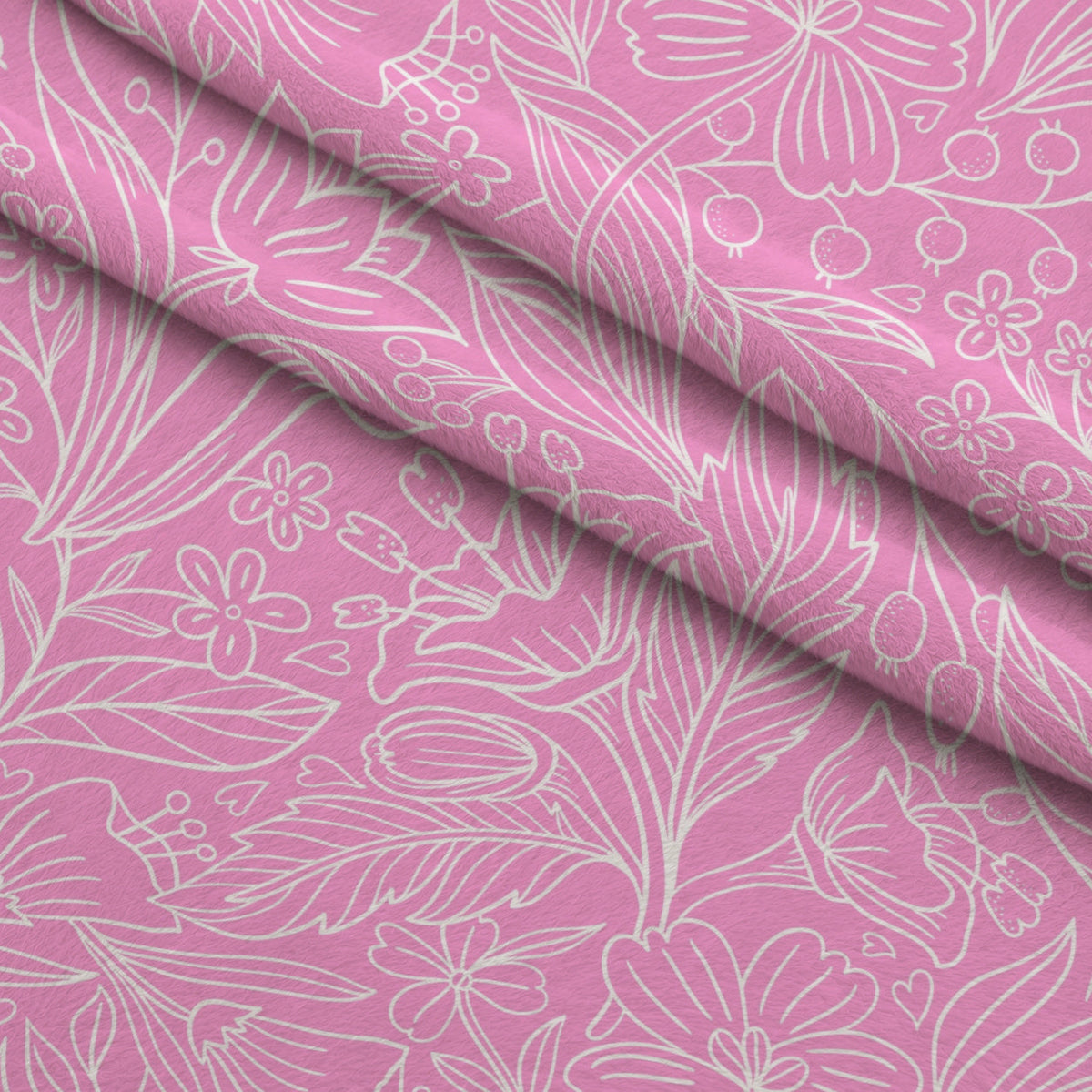 Pink Ribbon Love Pattern 4 Fleece Fabric — fleece fabric folded close-up preview (mv-fleece-v1:lying)
