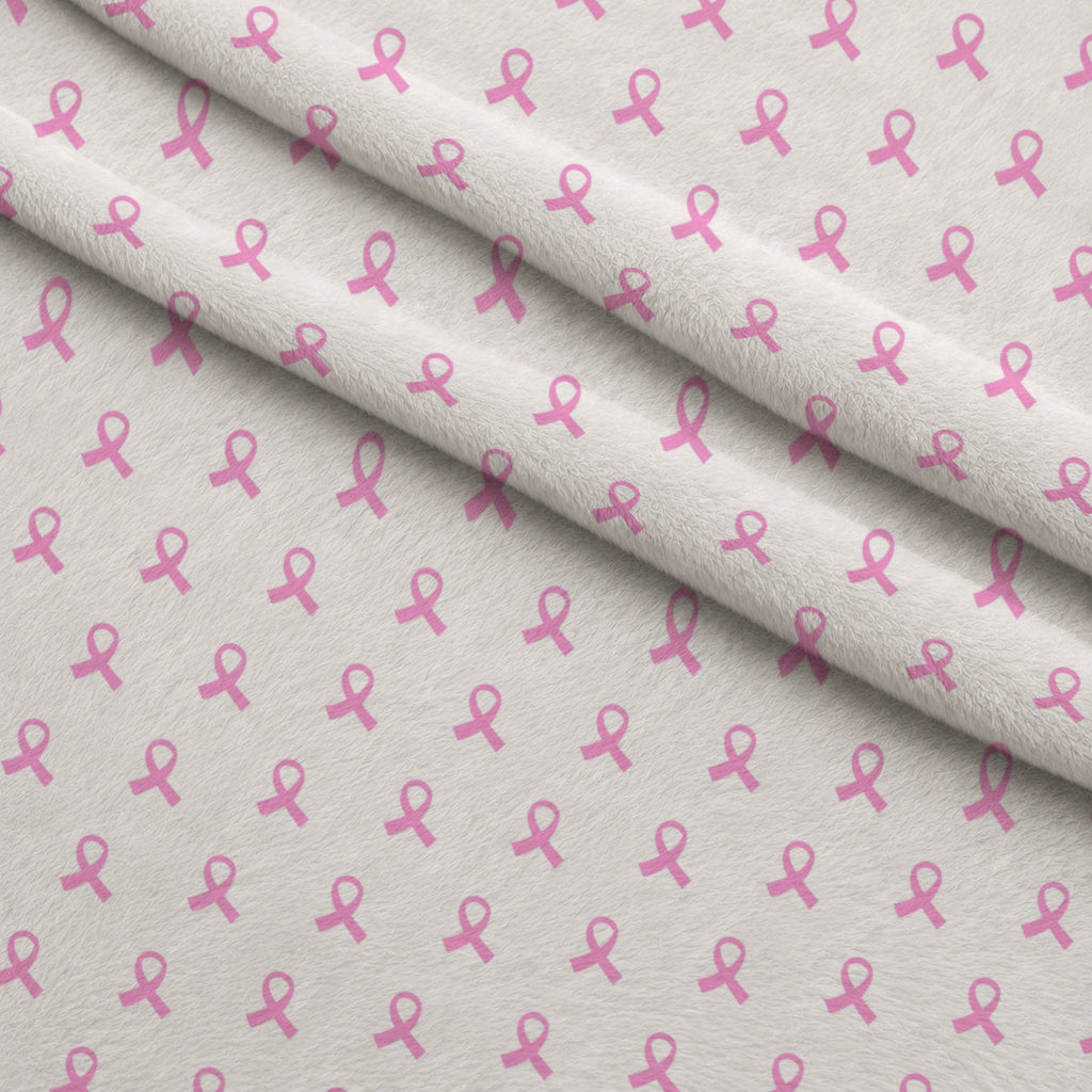 Pink Ribbon Love Pattern 5 Fleece Fabric — fleece fabric folded close-up preview (mv-fleece-v1:lying)