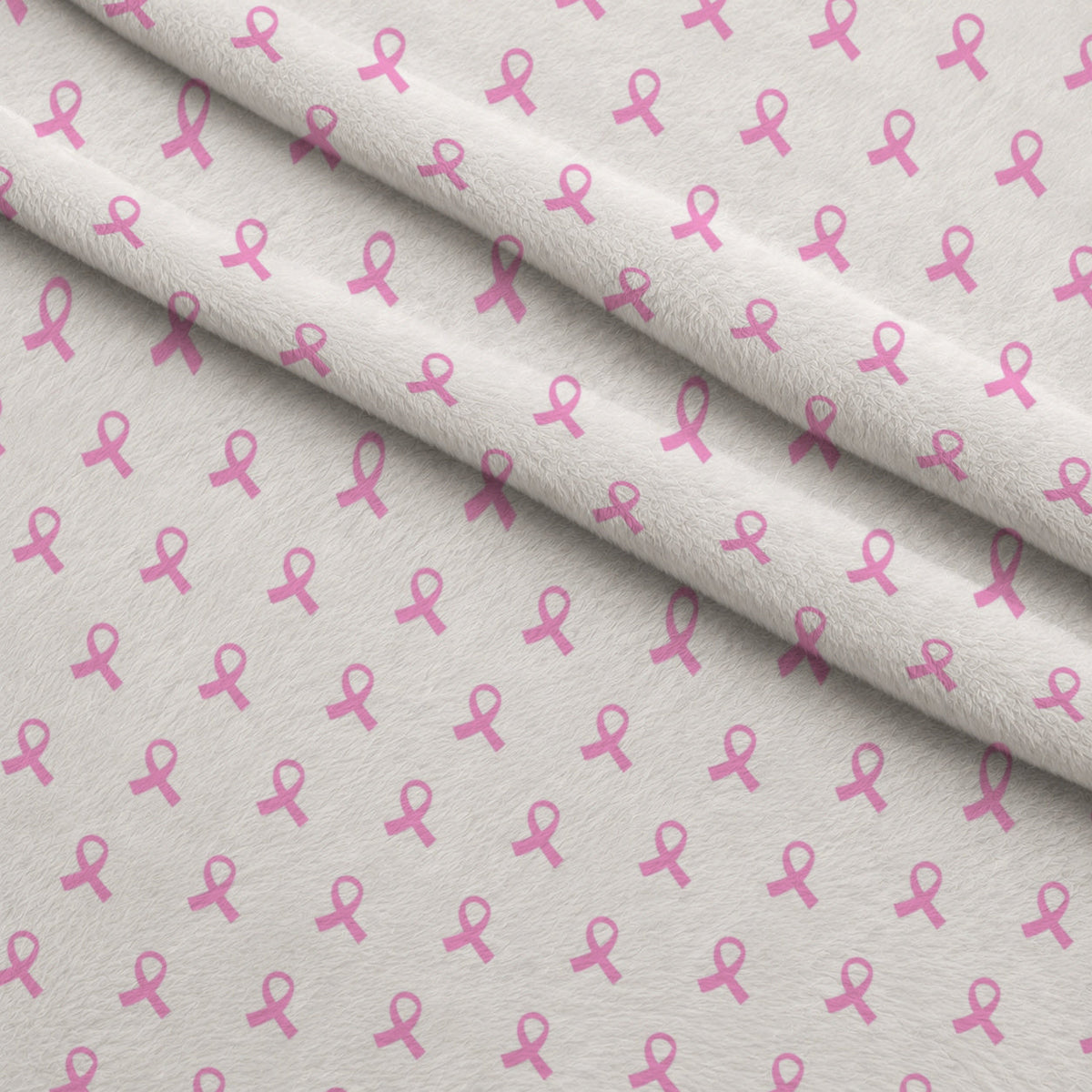 Pink Ribbon Love Pattern 5 Fleece Fabric — fleece fabric folded close-up preview (mv-fleece-v1:lying)