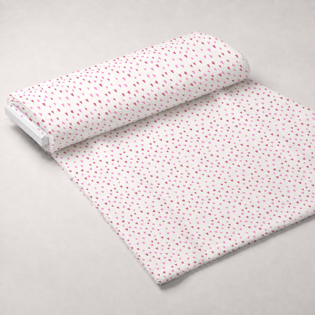 Pink Ribbon Love Pattern 8 Fleece Fabric — fleece fabric unrolled bolt preview (mv-fleece-v1:bolt)