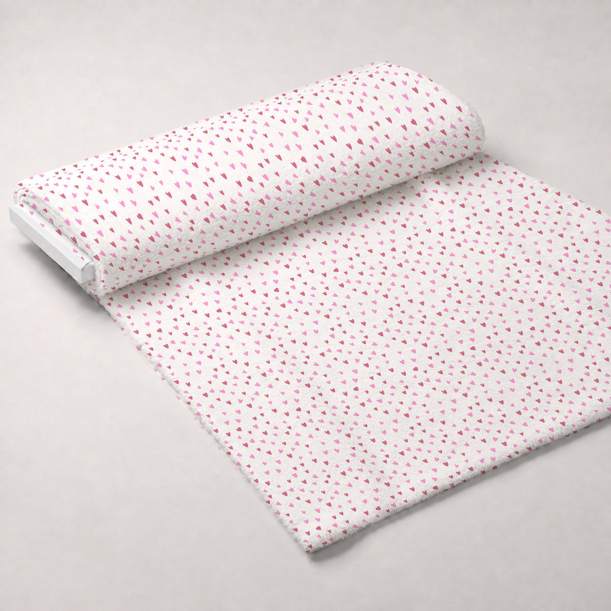 Pink Ribbon Love Pattern 8 Fleece Fabric — fleece fabric unrolled bolt preview (mv-fleece-v1:bolt)