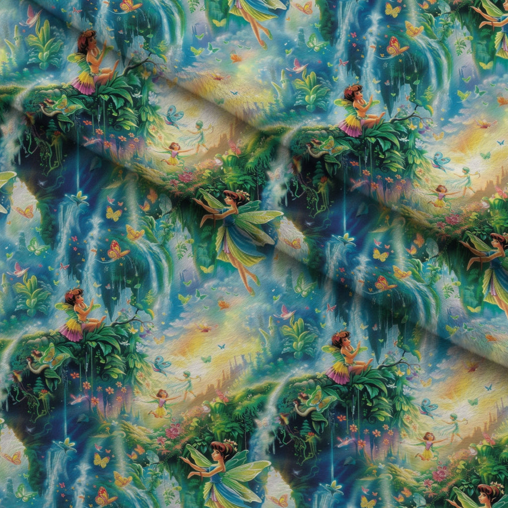 Pixie Falls Pattern 10 Fleece Fabric — fleece fabric folded close-up preview (mv-fleece-v1:lying)