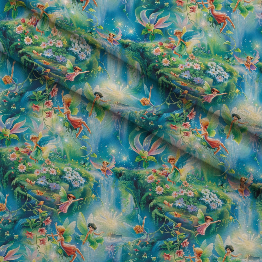 Pixie Falls Pattern 18 Fleece Fabric — fleece fabric folded close-up preview (mv-fleece-v1:lying)