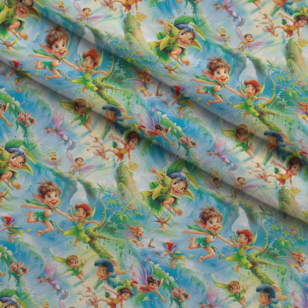 Pixie Falls Pattern 3 Fleece Fabric — fleece fabric folded close-up preview (mv-fleece-v1:lying)
