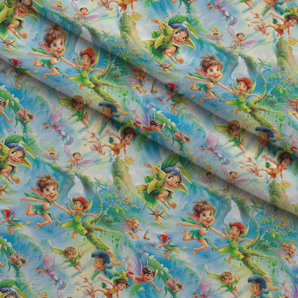 Pixie Falls Pattern 3 Fleece Fabric — fleece fabric folded close-up preview (mv-fleece-v1:lying)
