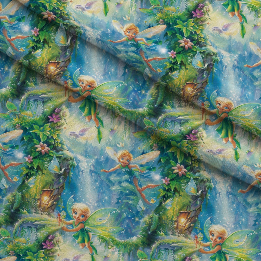 Pixie Falls Pattern 4 Fleece Fabric — fleece fabric folded close-up preview (mv-fleece-v1:lying)