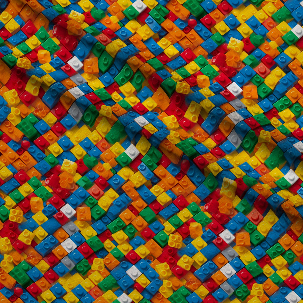 Playful Bricks Pattern 20 Fleece Fabric — fleece fabric folded close-up preview (mv-fleece-v1:lying)