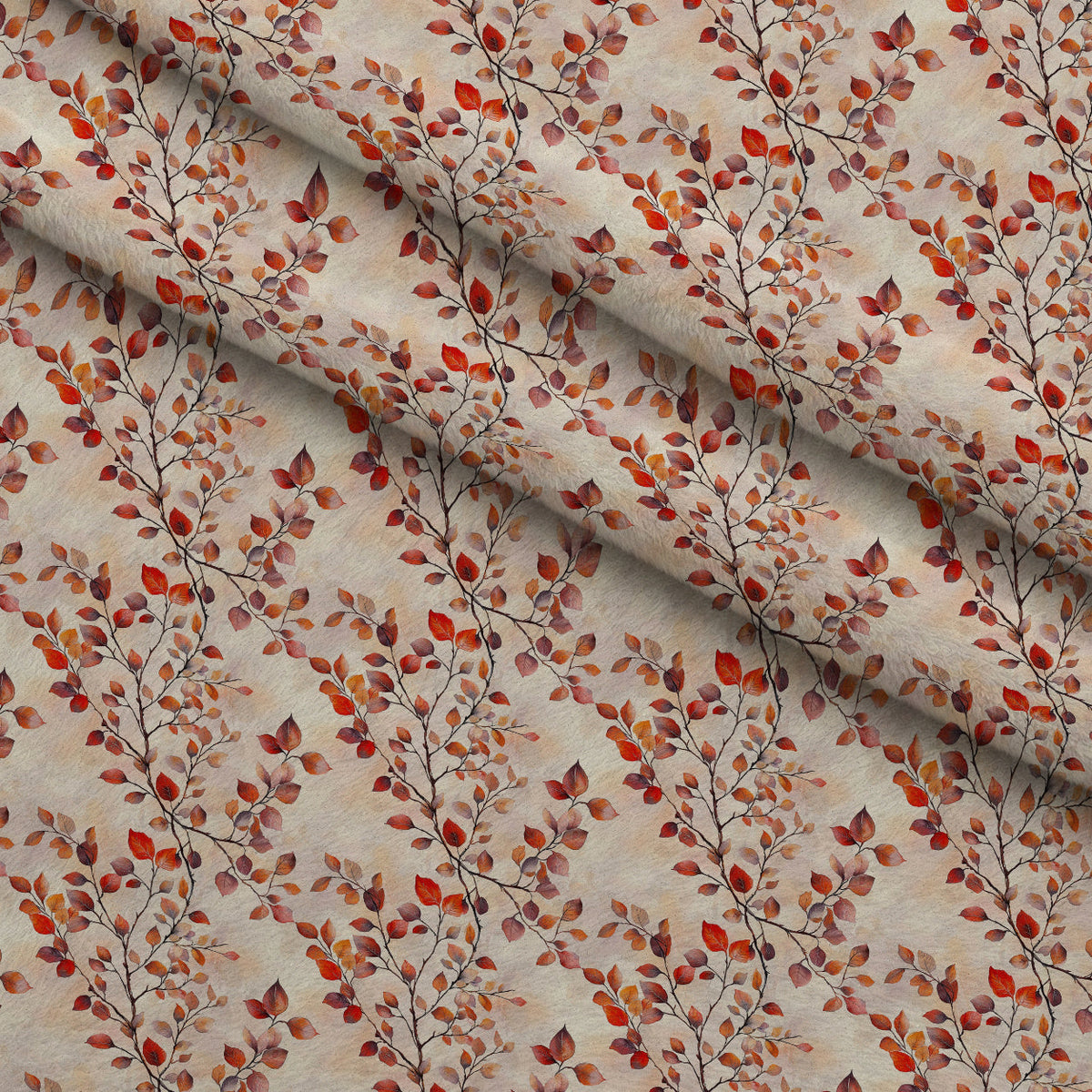 Plum Songbird Pattern 2 Fleece Fabric — fleece fabric folded close-up preview (mv-fleece-v1:lying)