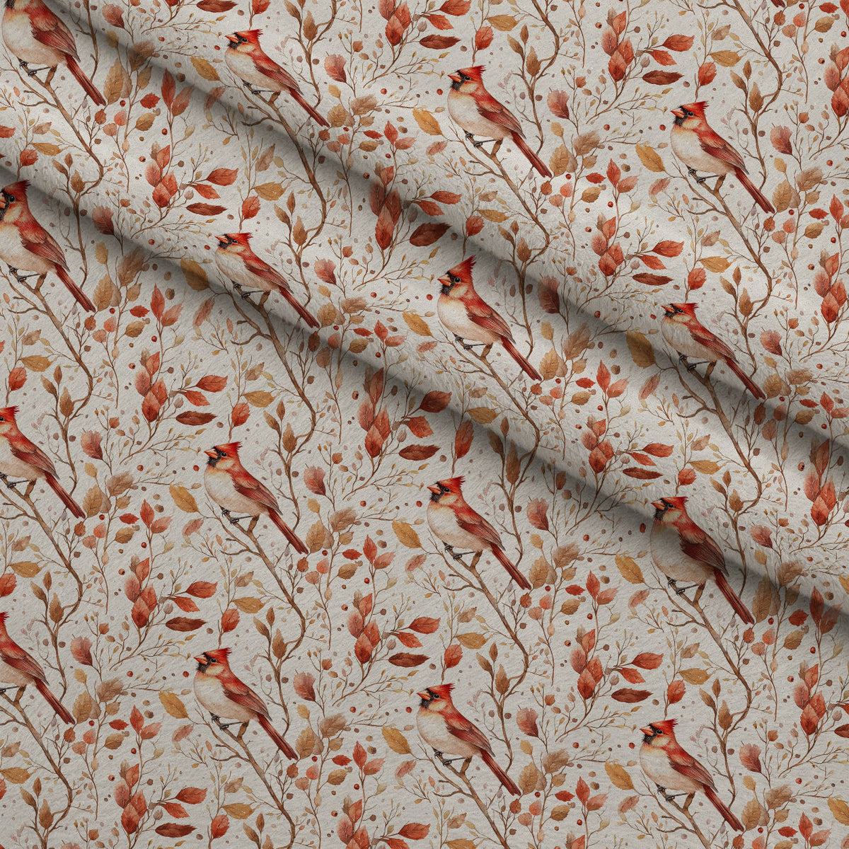 Plum Songbird Pattern 3 Fleece Fabric — fleece fabric folded close-up preview (mv-fleece-v1:lying)