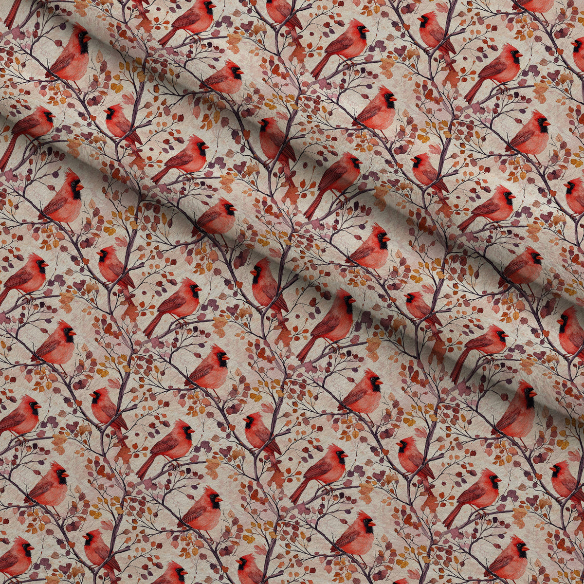 Plum Songbird Pattern 5 Fleece Fabric — fleece fabric folded close-up preview (mv-fleece-v1:lying)