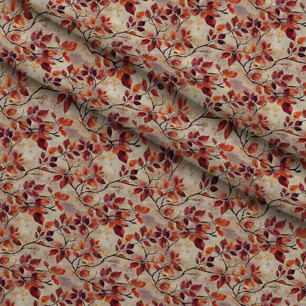 Plum Songbird Pattern 9 Fleece Fabric — fleece fabric folded close-up preview (mv-fleece-v1:lying)