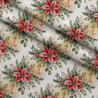 Poinsettia Pines Pattern 10 Fleece Fabric — fleece fabric folded close-up preview (mv-fleece-v1:lying)