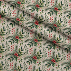 Poinsettia Pines Pattern 11 Fleece Fabric — fleece fabric folded close-up preview (mv-fleece-v1:lying)