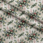 Poinsettia Pines Pattern 2 Fleece Fabric — fleece fabric folded close-up preview (mv-fleece-v1:lying)