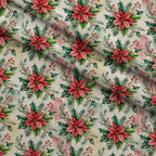 Poinsettia Pines Pattern 4 Fleece Fabric — fleece fabric folded close-up preview (mv-fleece-v1:lying)