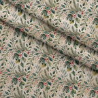 Poinsettia Pines Pattern 9 Fleece Fabric — fleece fabric folded close-up preview (mv-fleece-v1:lying)