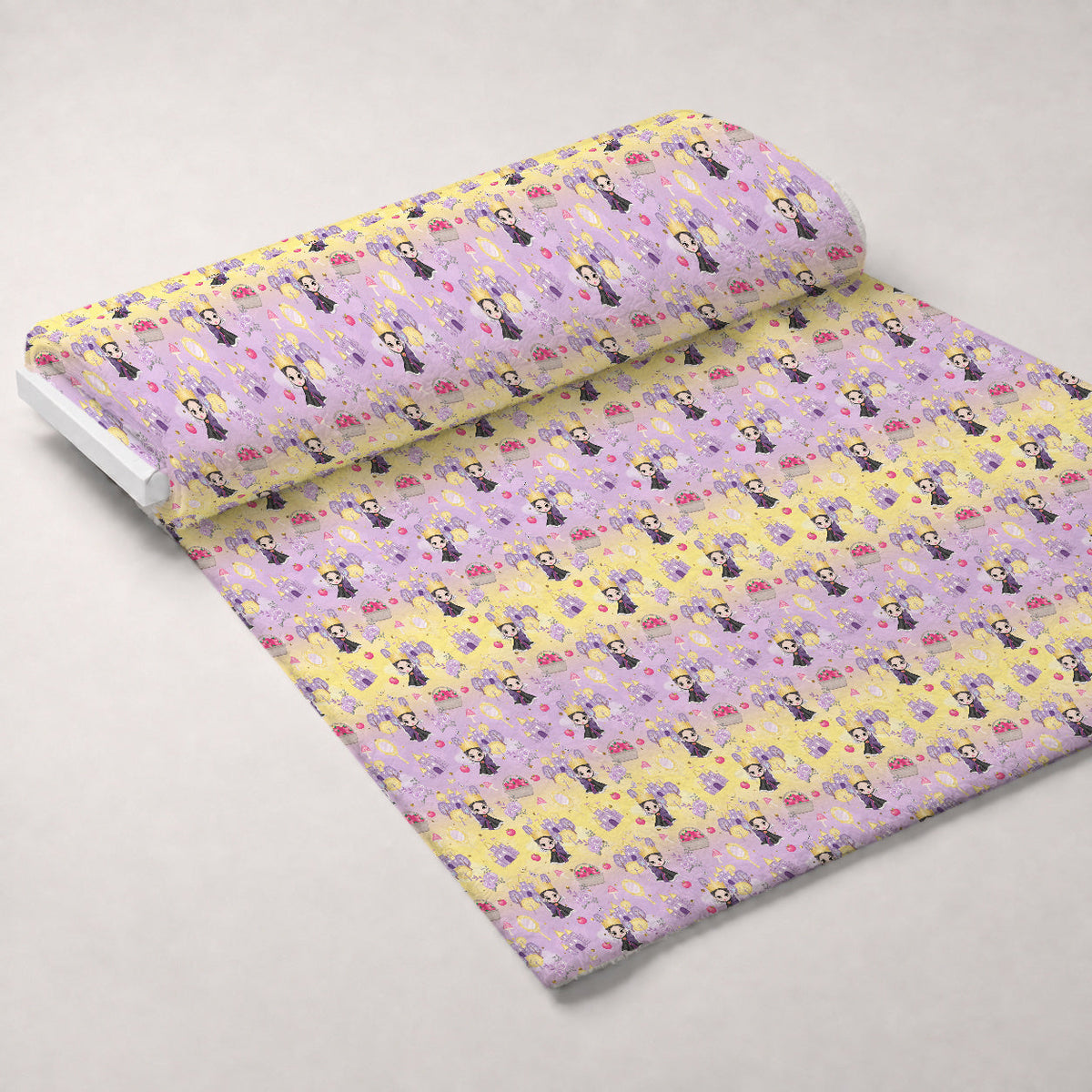 Poison Apple Princess Pattern 1 Fleece Fabric — fleece fabric unrolled bolt preview (mv-fleece-v1:bolt)