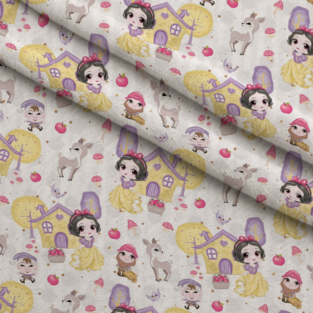 Poison Apple Princess Pattern 11 Fleece Fabric — fleece fabric folded close-up preview (mv-fleece-v1:lying)