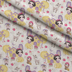 Poison Apple Princess Pattern 11 Fleece Fabric — fleece fabric folded close-up preview (mv-fleece-v1:lying)
