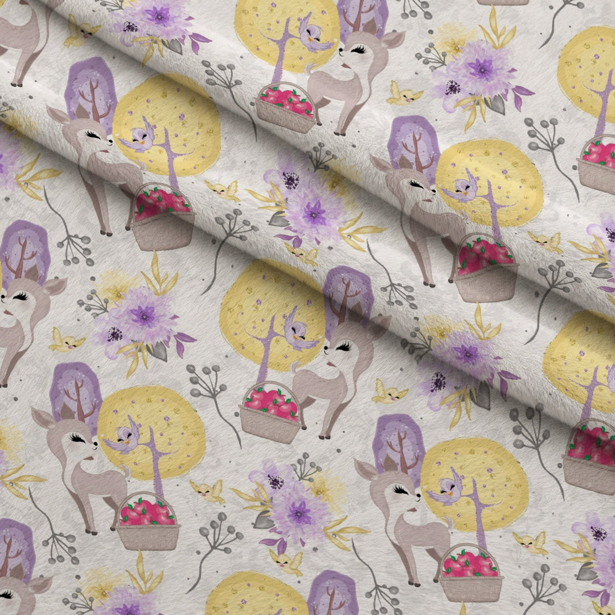 Poison Apple Princess Pattern 3 Fleece Fabric — fleece fabric folded close-up preview (mv-fleece-v1:lying)