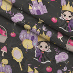 Poison Apple Princess Pattern 8 Fleece Fabric — fleece fabric folded close-up preview (mv-fleece-v1:lying)