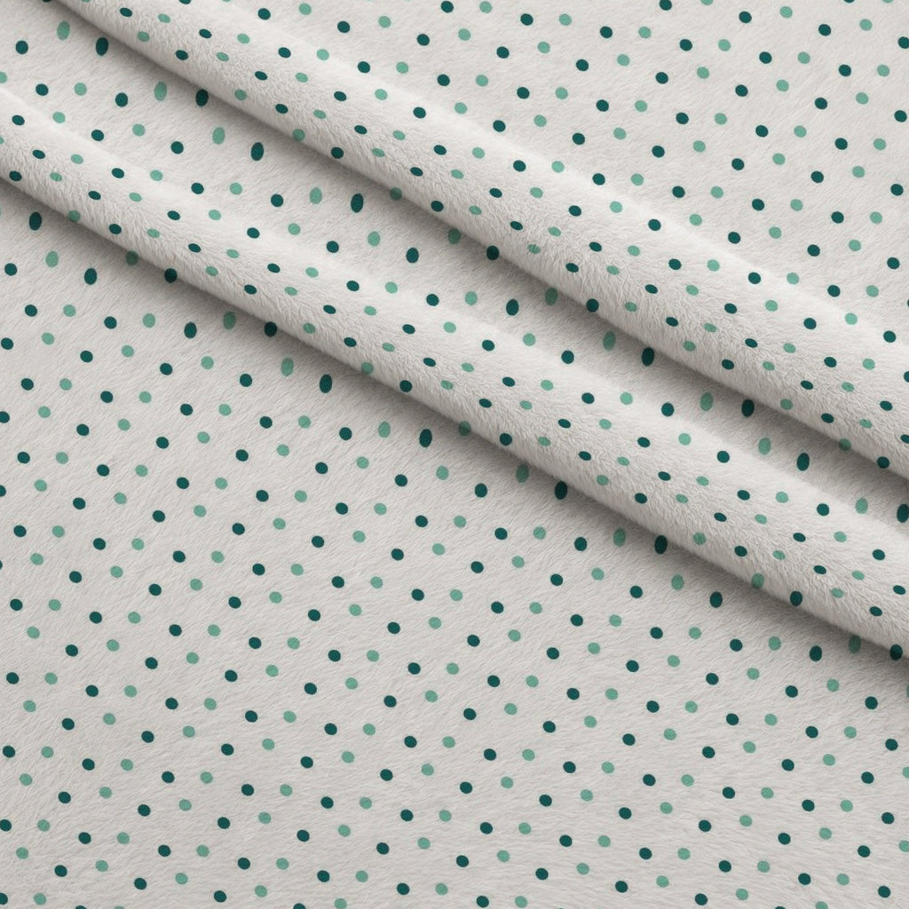 Polka Dots Multicolor Fleece Fabric — fleece fabric folded close-up preview (mv-fleece-v1:lying)