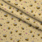 Pollen Parade Pattern 1 Fleece Fabric — fleece fabric folded close-up preview (mv-fleece-v1:lying)