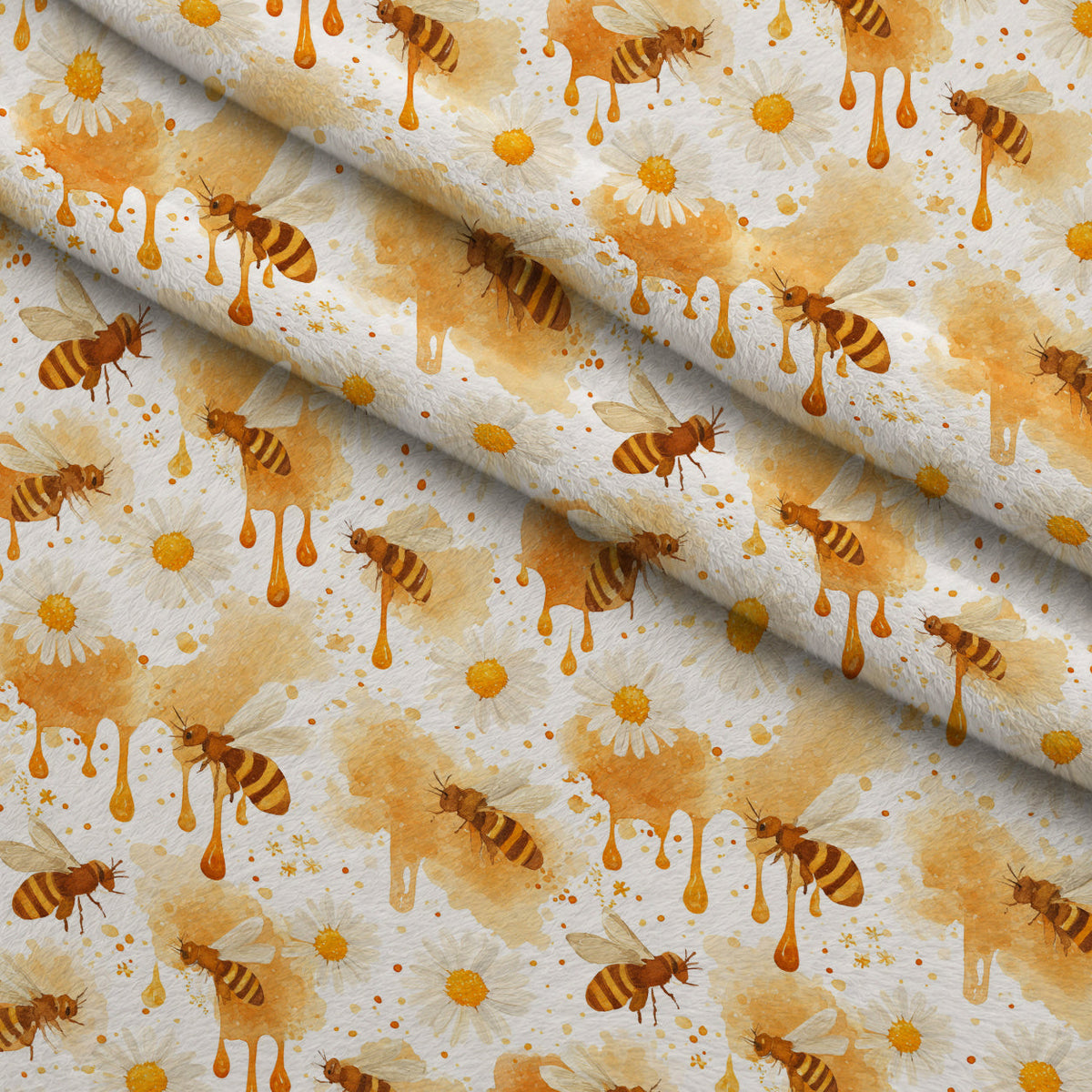 Pollen Parade Pattern 13 Fleece Fabric — fleece fabric folded close-up preview (mv-fleece-v1:lying)